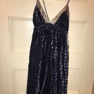 Navy and Gray Cocktail Dress